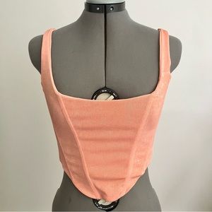 With Jean Cindy Corset, Size Medium, Peach/Pink, Gently Used